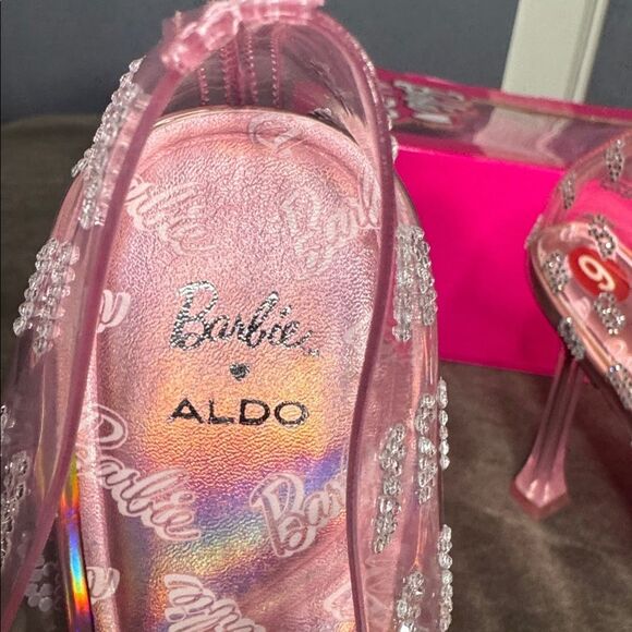 Barbie x ALDO Barbietessy Collection Pink Stiletto Heel Monogrammed B Size 9 NEW - Picture 8 of 15
